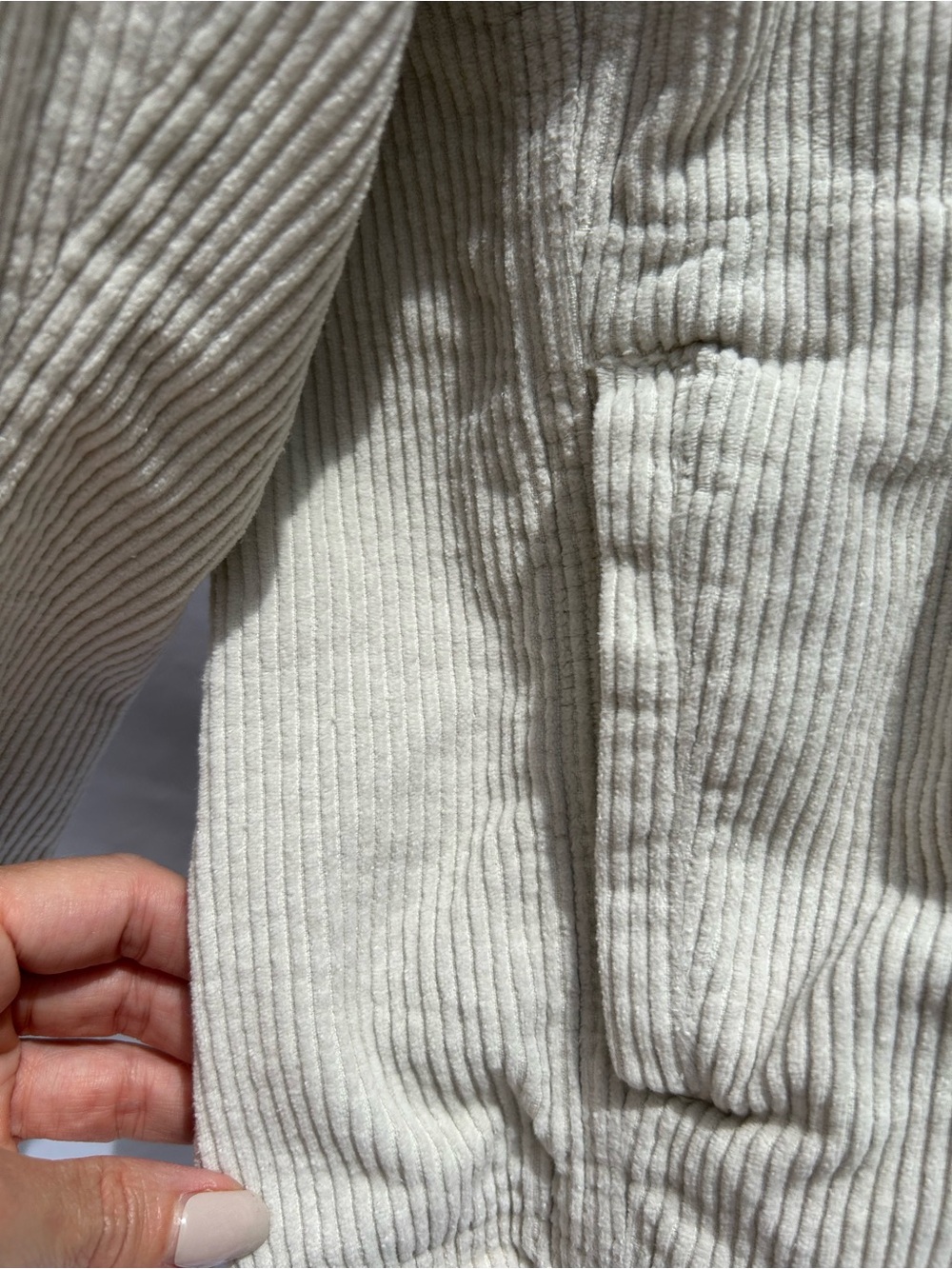 Zara Cream Cropped Corduroy Blazer - Picture 6 of 13